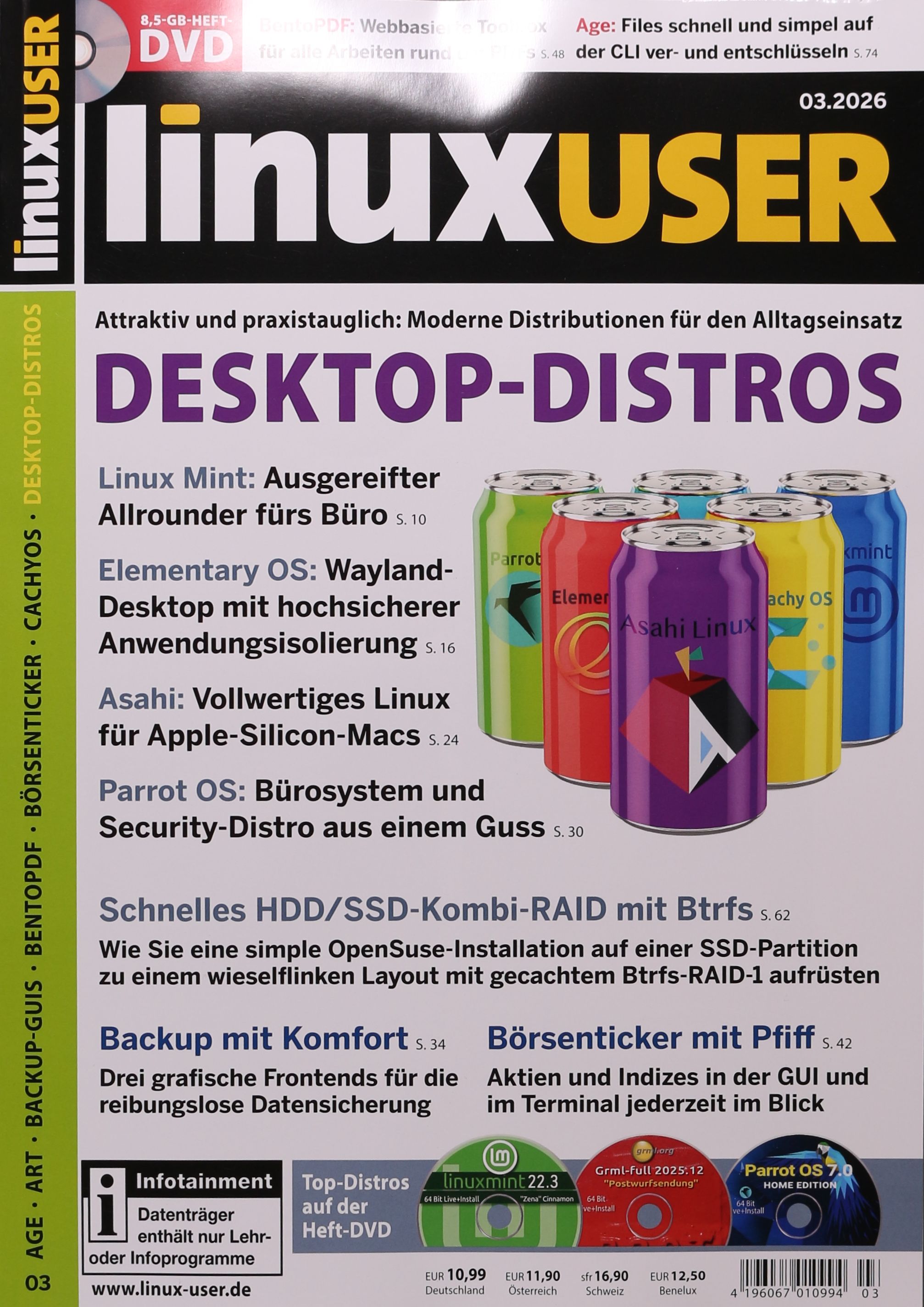 LINUX USER DVD 3/2026 - Zeitungen und Zeitschriften online